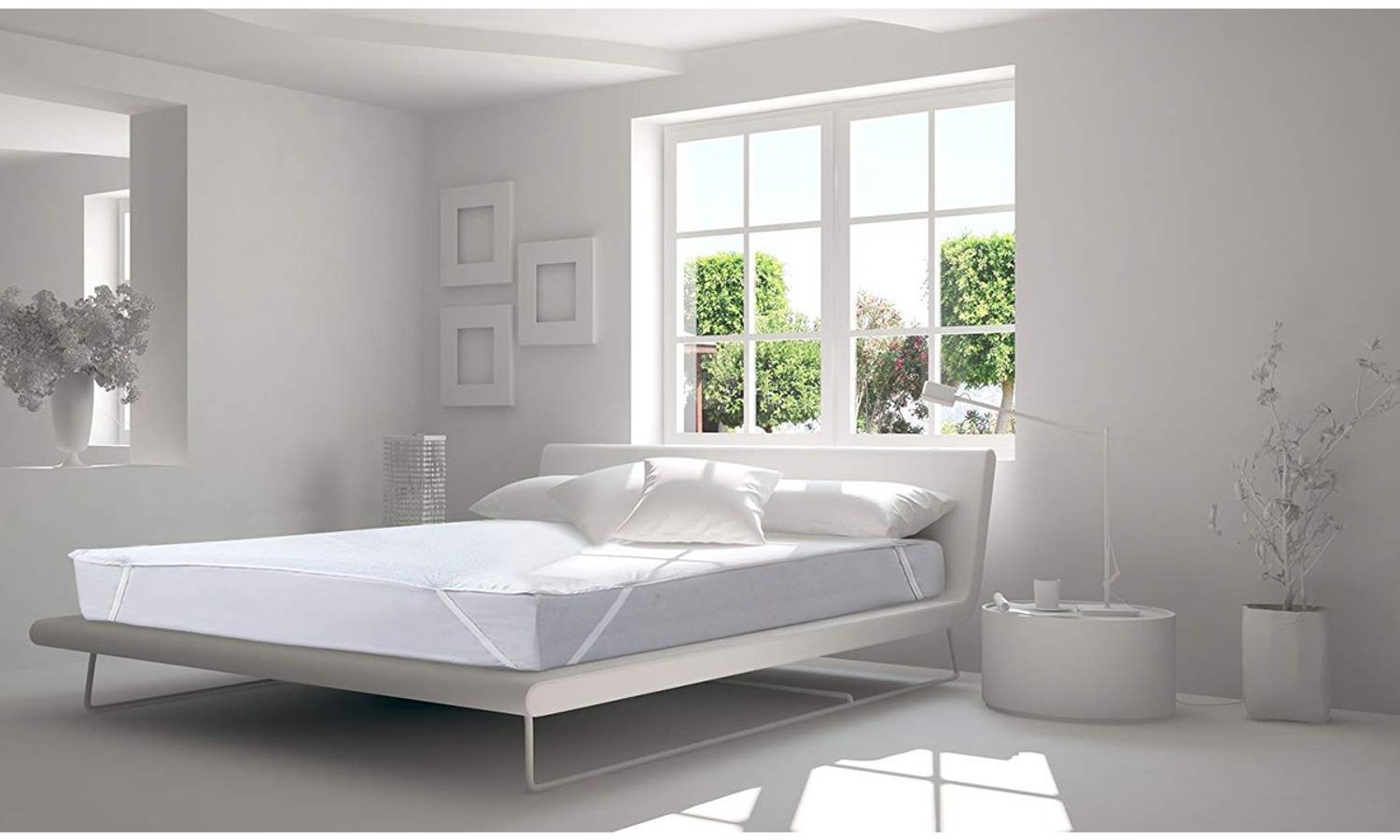 Duraxl Matrasbeschermer - 180 x 200 cm - Waterdicht - Katoen badstof - Met 4 elastische hoeken Wit