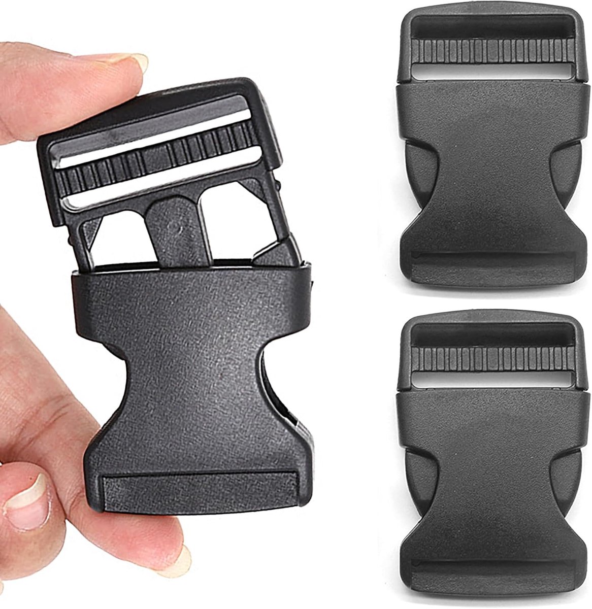 Pack of 2 30 mm Snap Buckle with Snap Fastener Robust Buckle with Buckle for Tie Down Strap, Replacement Buckle for - ShopVlot