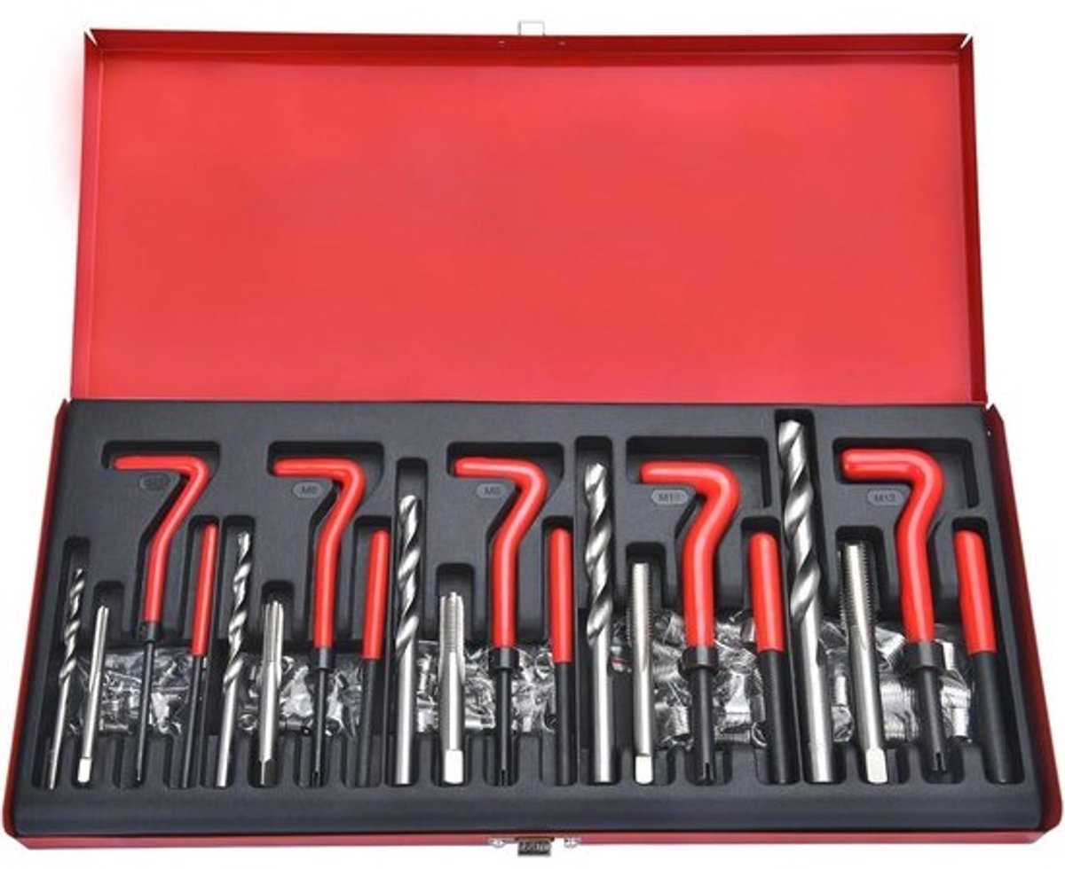 Schroefdraadreparatieset - 131-delig - Helicoil-boorhulzen - voor auto