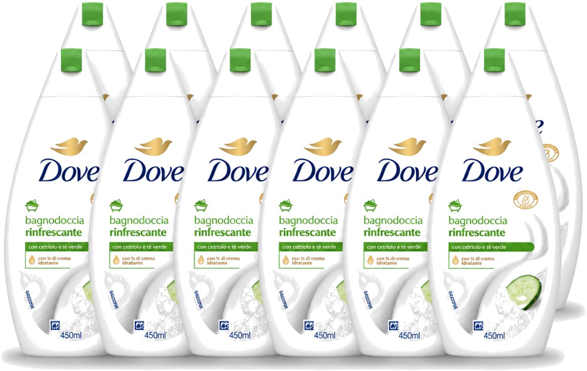 12 x Dove – Douchegel – Refreshing – 450 ml - Voordeelverpakking - 12 stuks
