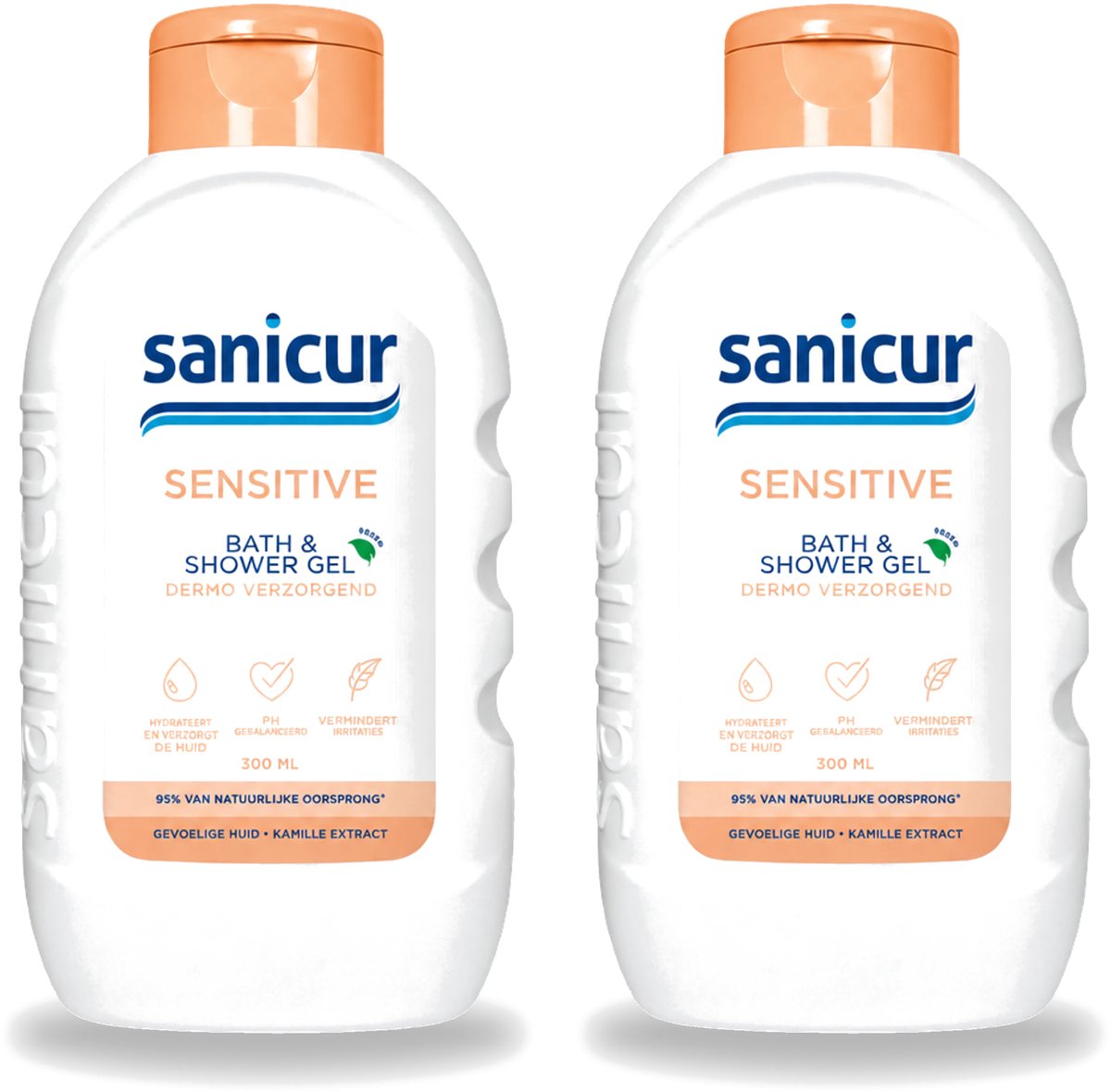 2 x Sanicur – Bad & Douchegel – Sensitive – 300 ml - Voordeelverpakking - 2 stuks