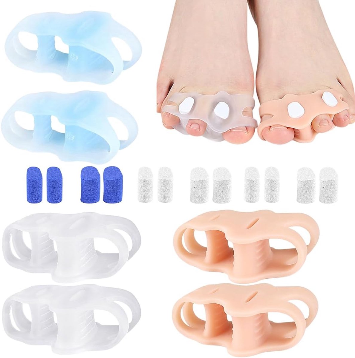 6 stuks hallux valgus corrector van siliconen, teenslippers