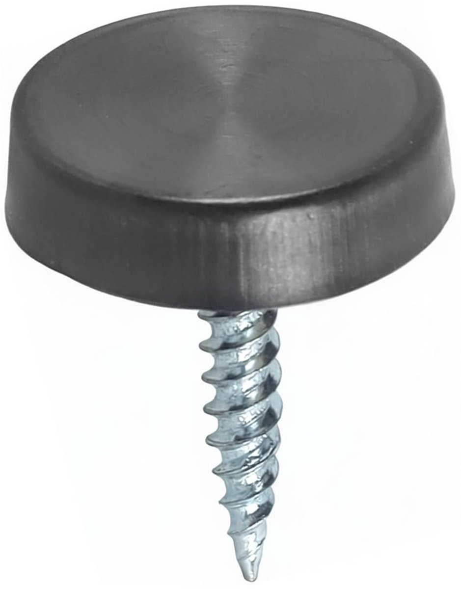 Sets schroefdeksels, 19 mm roestvrijstalen spiegelschroeven met decoratieve doppen voor theetafels, kasten, meubels, reclame (zwart)