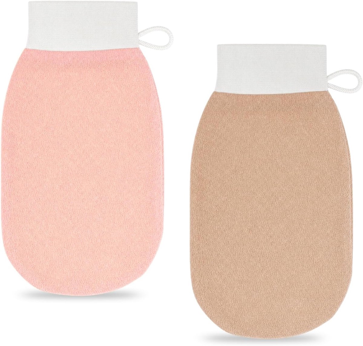 2 stuks, dubbelzijdig, voor het verwijderen van dode huidcellen, lichtbruin + roze