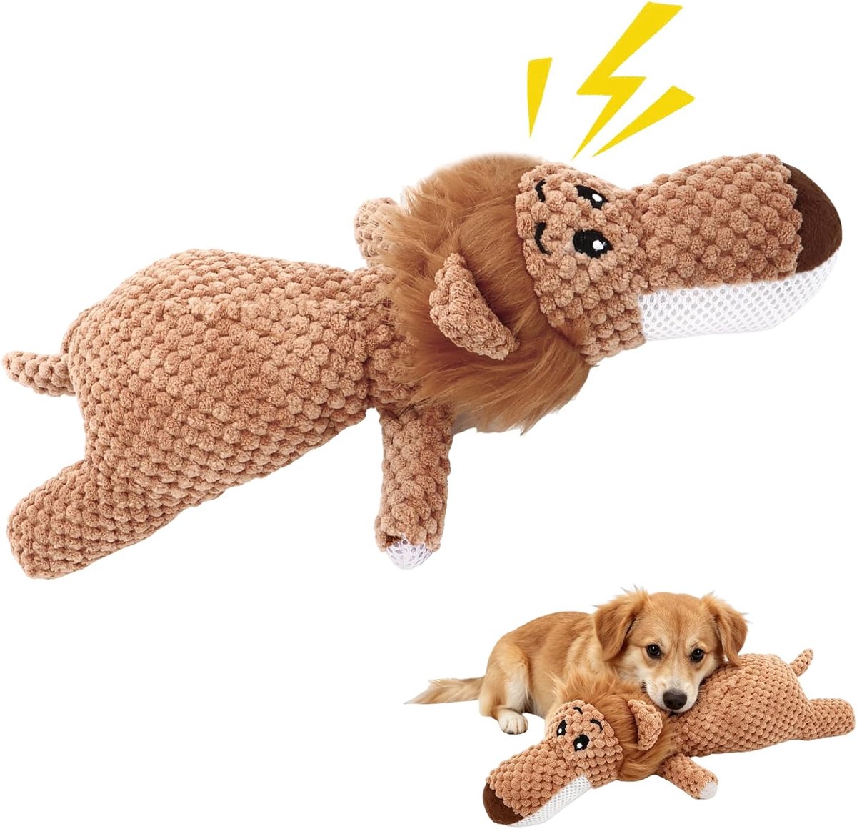 Onbreekbaar puppyspeelgoed, knuffeldier voor honden, leeuw
