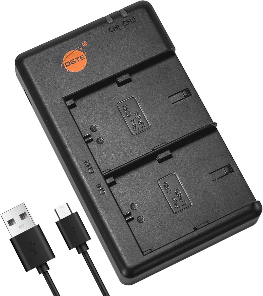 DSTE LC-E6E Battery USB Dual Quick Charger Compatible with LP-E6, LP-E6N - ShopVlot