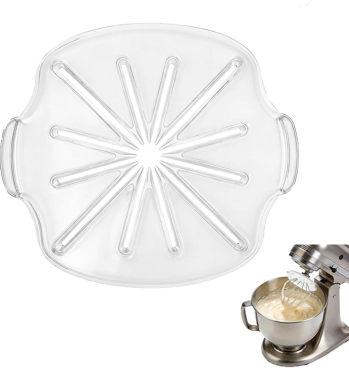 Spatbescherming, ABS-roerkop, spatbescherming voor 6-draads garde, voorkomt spatten van deeg, spatbescherming, accessoires voor blender, voor keuken, bakkerij, restaurant (transparant)