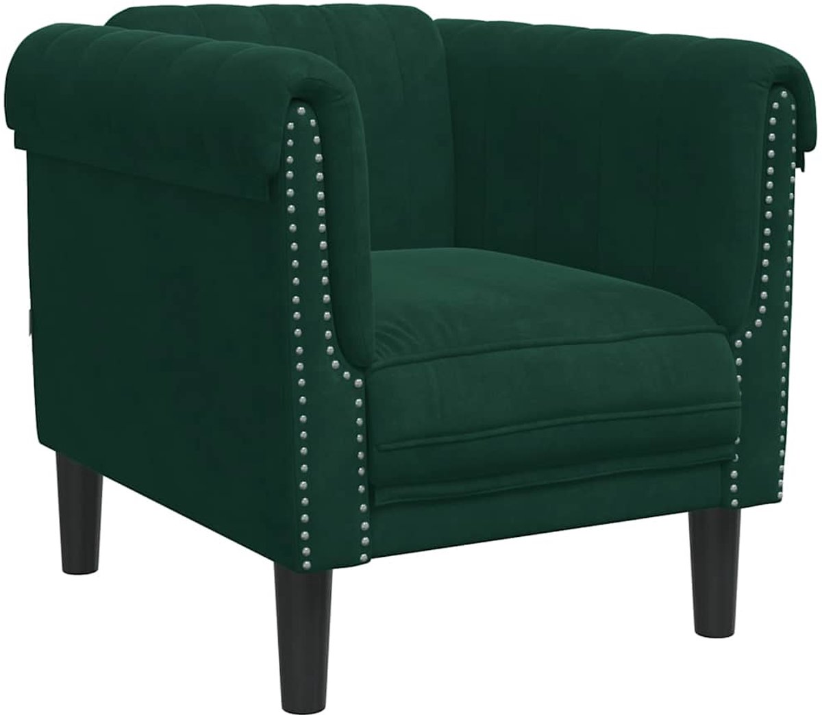 vidaXL Fauteuil - fluweel - donkergroen