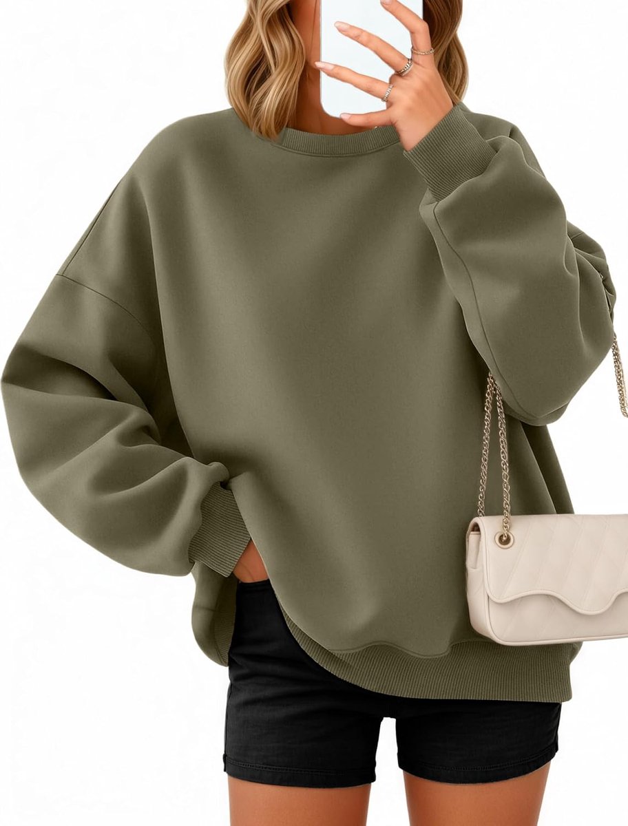 Damestrui met lange mouwen, fleece, ronde hals, sweatshirt, bovenstuk, herfst, winter, tienermeisjes, kleding