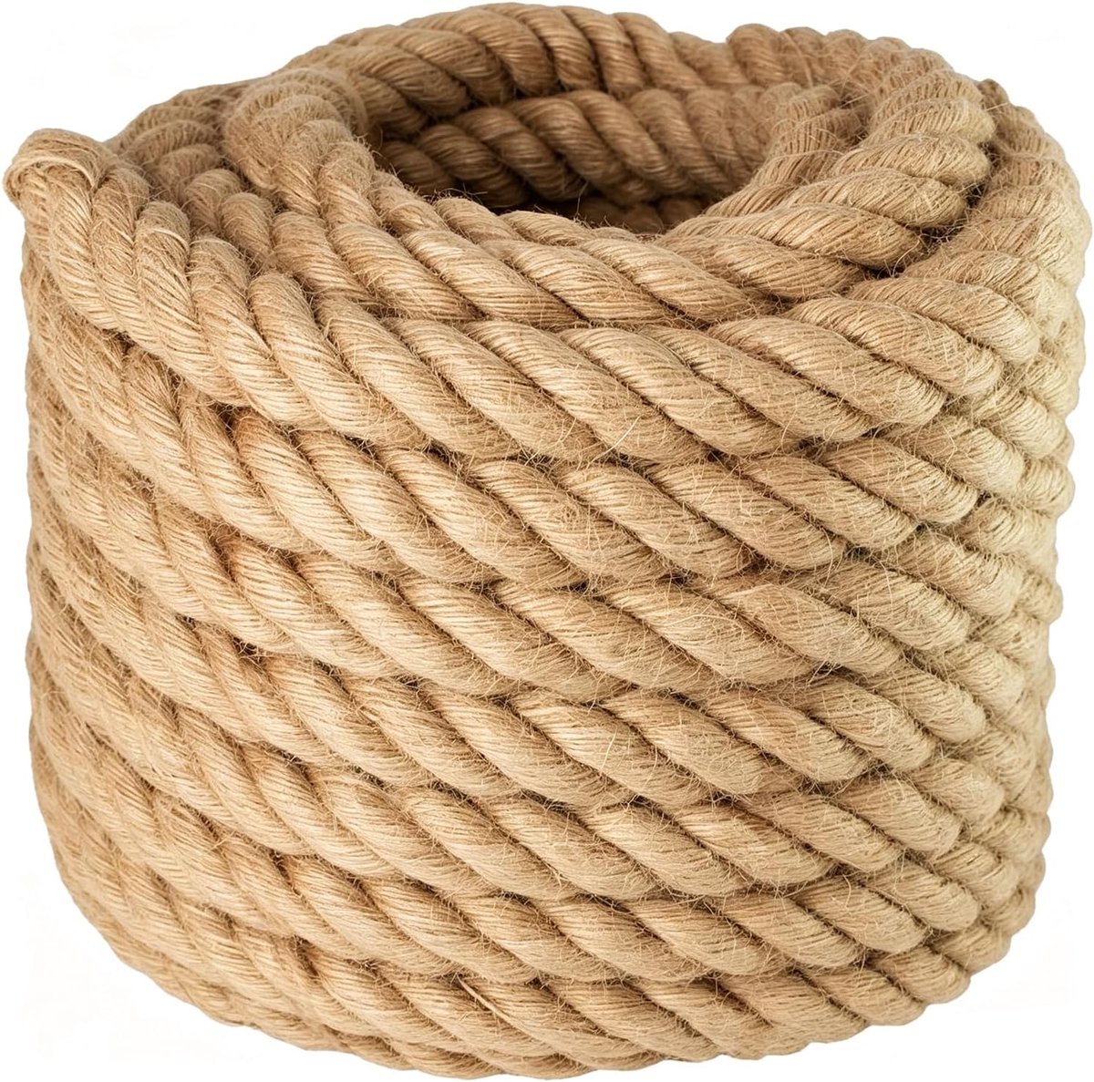 Touw 15m x 26mm natuurlijke vezel henneptouw koord 4-strengen jute