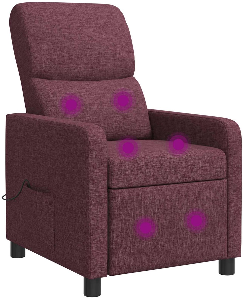 vidaXL Massage - Relaxstoel - Paars - Polyester