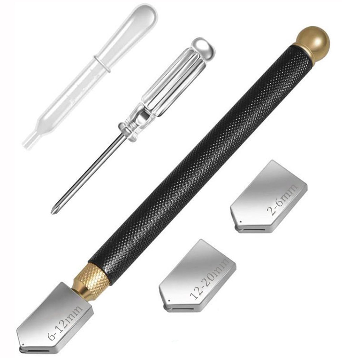 SHUBEIEUMI Professionele glassnijder met snijolie voor glas, snijkop van 2 mm tot 20 mm, voor spiegels en tegels van - ShopVlot