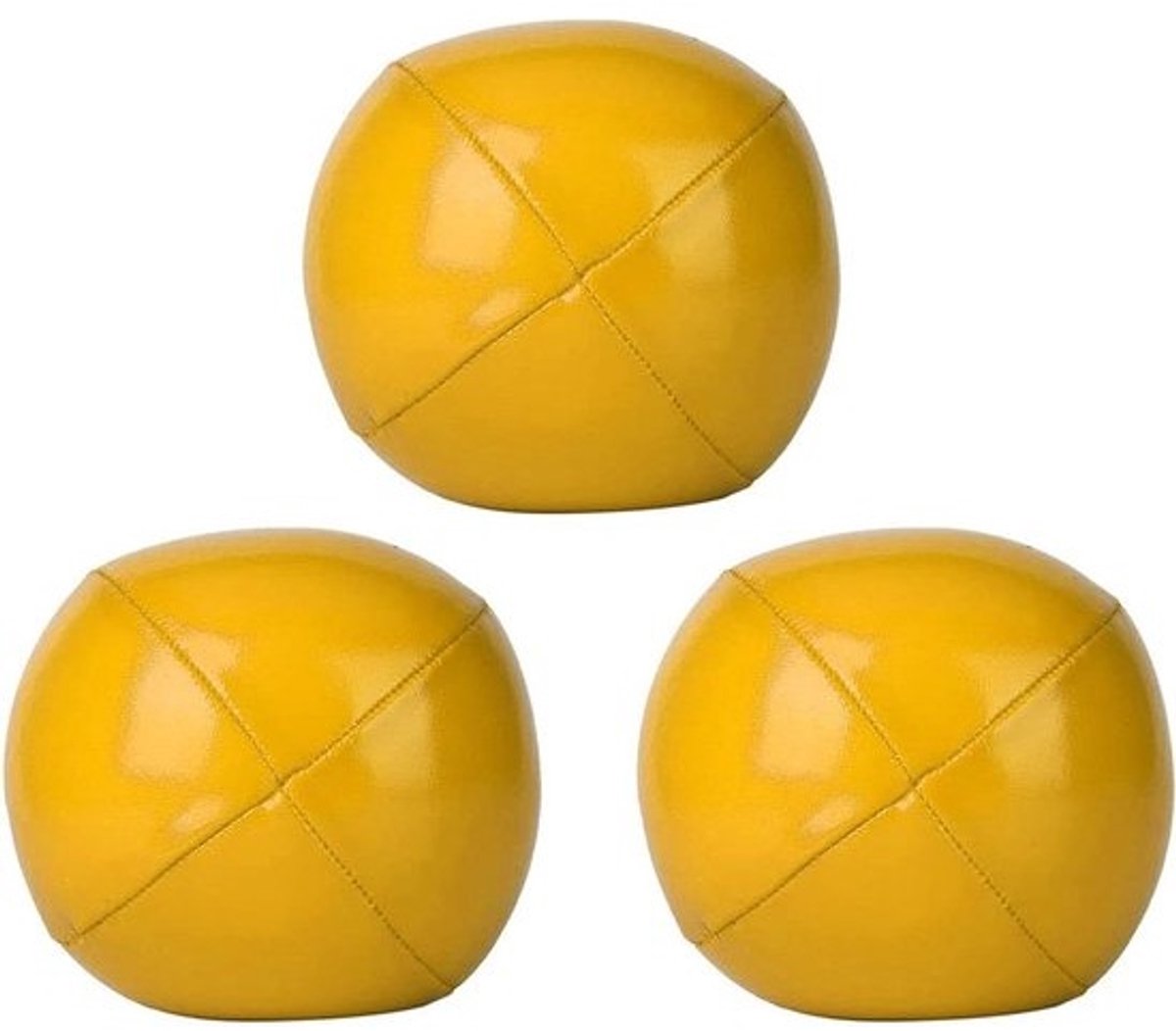 Set jongleerballen - Voor balanstraining - Voor het oefenen van vaardigheden - Hoogwaardig PU-leer - 3 stuks - 63 cm - Geel