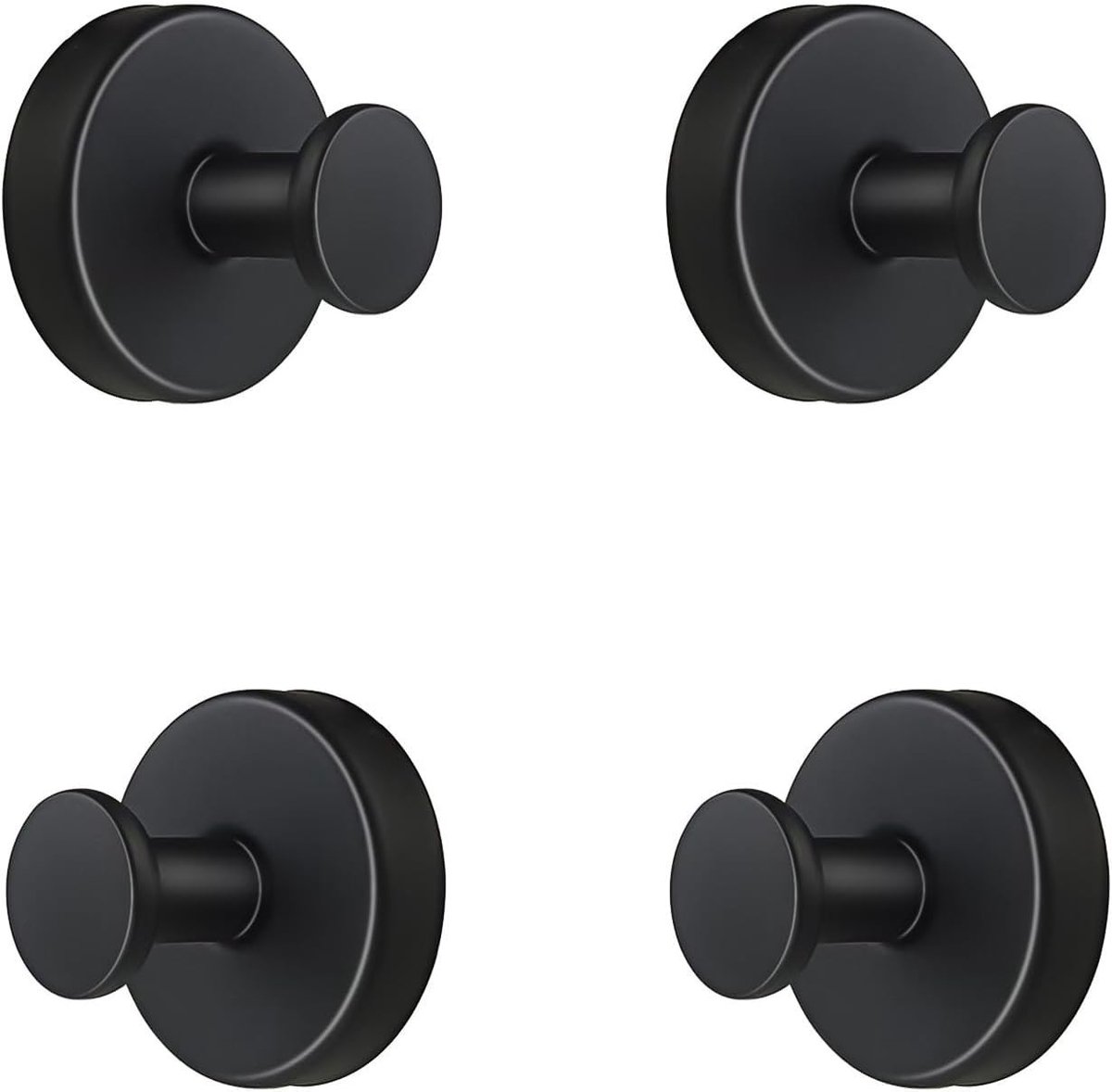 Set van 4 RVS Zuignap Haken - 5kg Draagvermogen, Ideaal voor Keuken en Woonkamer - Vintage Mat Zwart Handdoekhaken, Decoratieve Wandhaken, Multifunctionele Haken