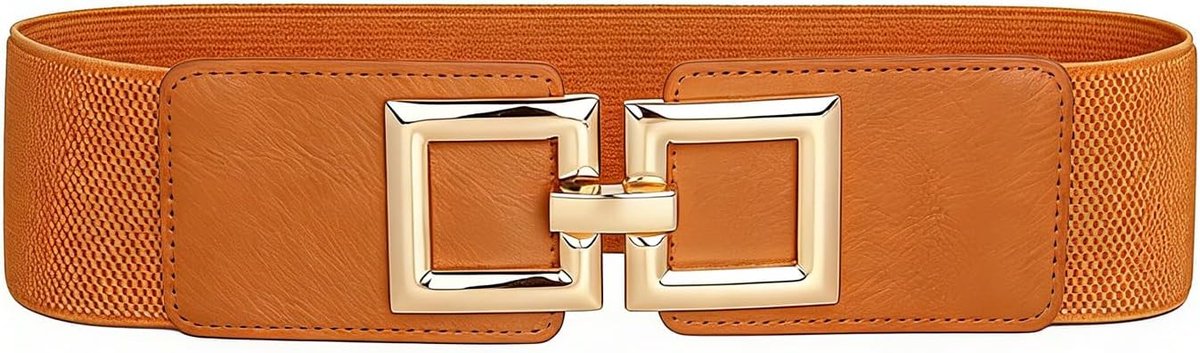 Elastische tailleriem dames - brede leren riem - retro design - perfect voor feestelijke outfits - ShopVlot