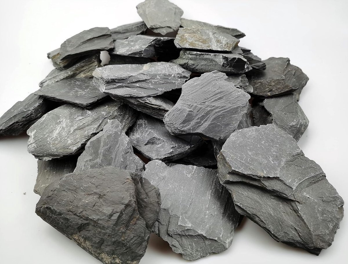 Natuurlijke leisteenrotsen PH neutrale steen perfecte rotsen voor aquaria, landschapsmodel, tankdecoratie, amfibieënbehuizingen (3 lbs, 3-5 inch)