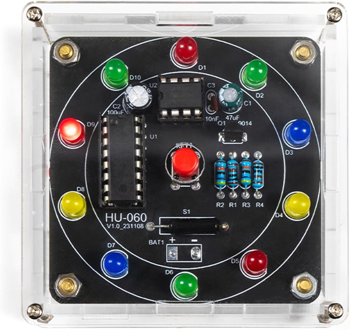 Gelukscarrousel, doe-het-zelf soldeerset, Shake Raffle led-carrousel, leuke PCB-fabricagekit voor beginners, studenten, soldeerliefhebbers