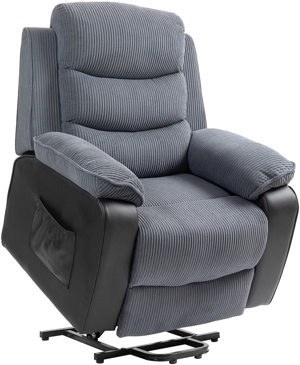 Homona Elektrische sta-opfauteuil - Met USB-aansluiting en afstandsbediening - 96 x 96 x 108 cm - Donkergrijs