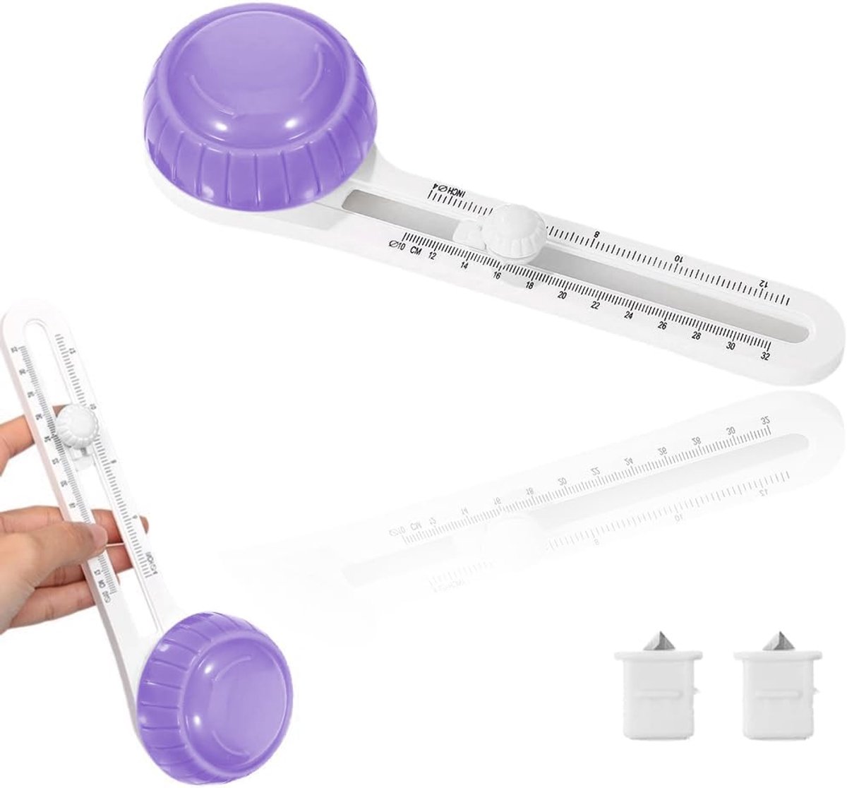 Cirkelsnijder 10-32 cm - verstelbare papiersnijder - 360° draaifunctie - ideaal voor knutselwerk - ShopVlot
