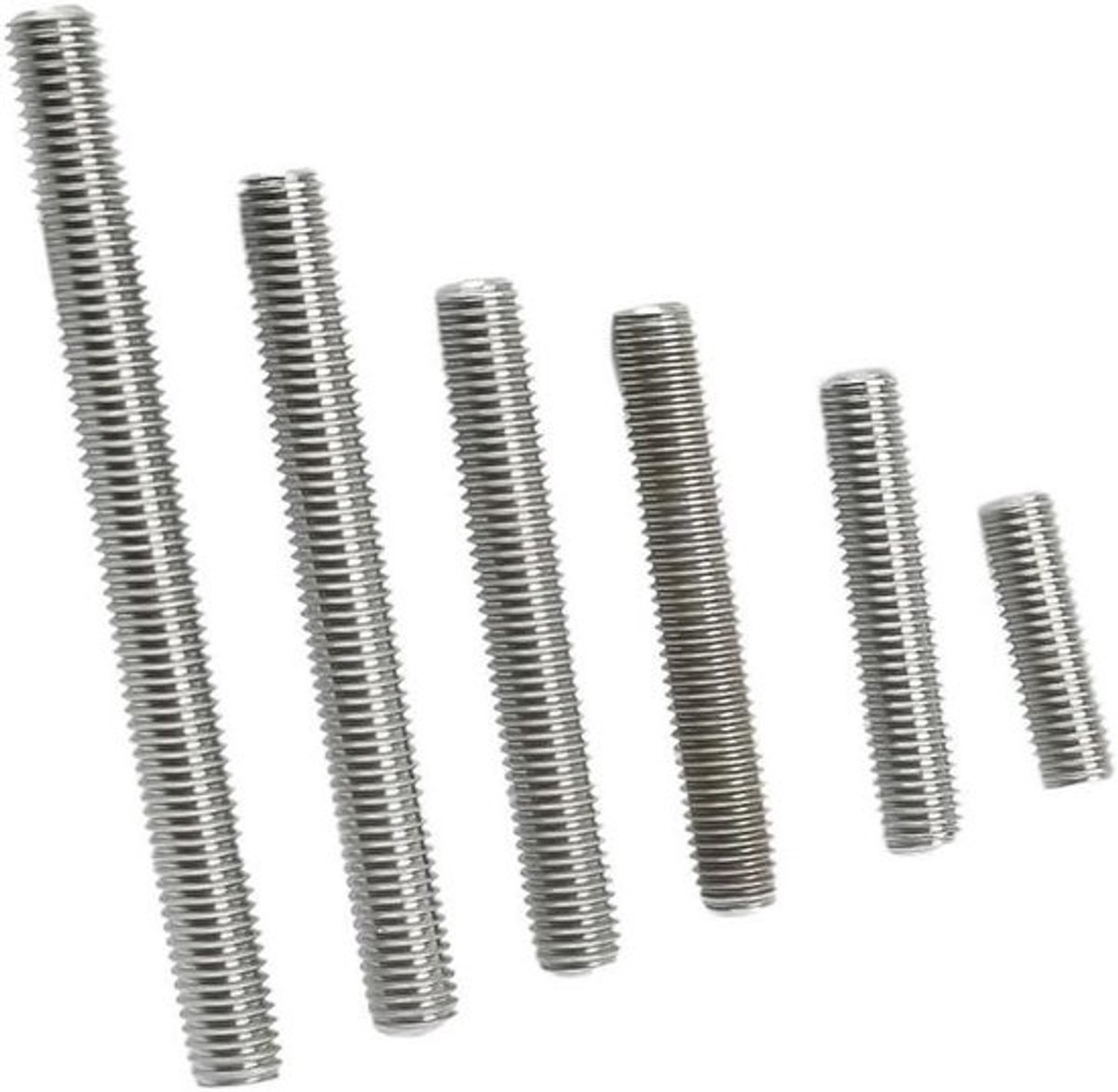 Metaalschroeven - Schroefstaven - Voor bevestiging van onderdelen - Roestvrij staal 304 - M4 400mm - Zilverkleurig