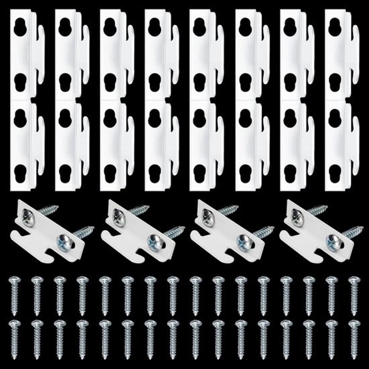 Gordijnroedehouders - Hangers voor roedebevestiging - Wandmontage voor gordijnen - Inclusief schroeven - 20 stuks - Wit