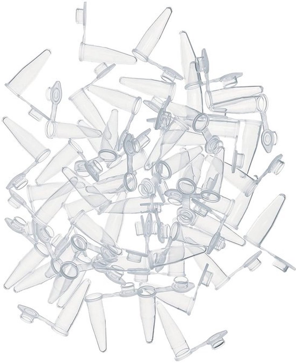 1000 PCR-buizen van 0,2 ml - met platte dop - voor microcentrifuge