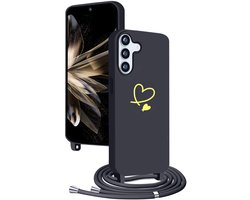 YANJIEER voor Samsung Galaxy S25 FE Hoesje met Koord schatti Glitters Hartjes patroon voor Vrouwen Meisjes, ultra - ShopVlot