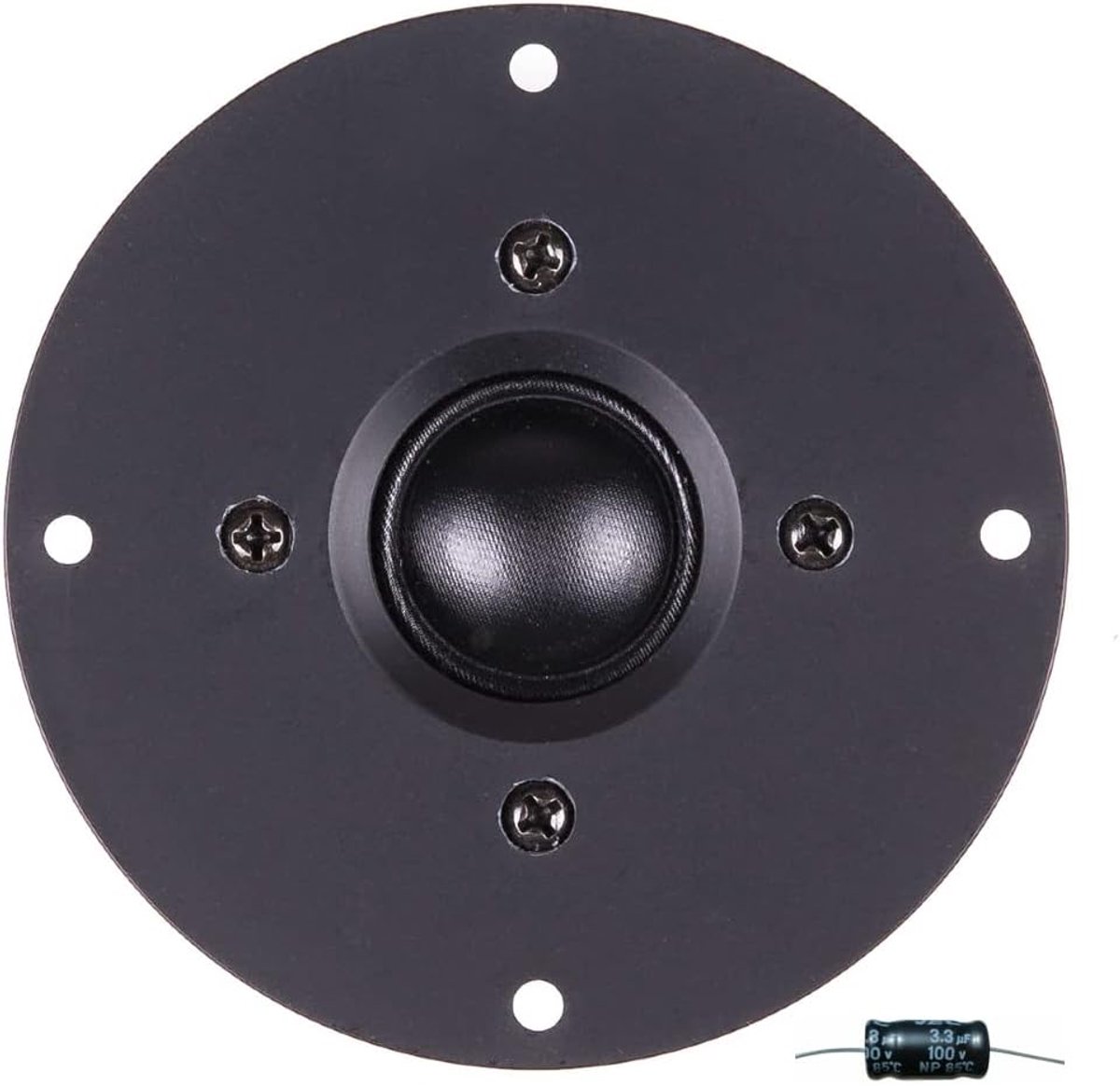 SnelShoppen - Dome Tweeter Driver 100W RMS 200W Max 10cm 8 Ohm Met Silk Dome en Aluminium Membrane - Ideaal Voor Audio Systemen, Feesten en Meer