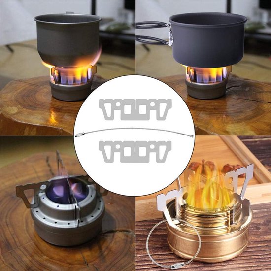 SnelShoppen - KBNIAN Kruishouder Roestvrij Staal voor Pan, Ketel en Pot - Ideaal Camping Accessoire voor Fornuis, Gasfornuis en Alcoholkoker - Outdoor — afbeelding 5