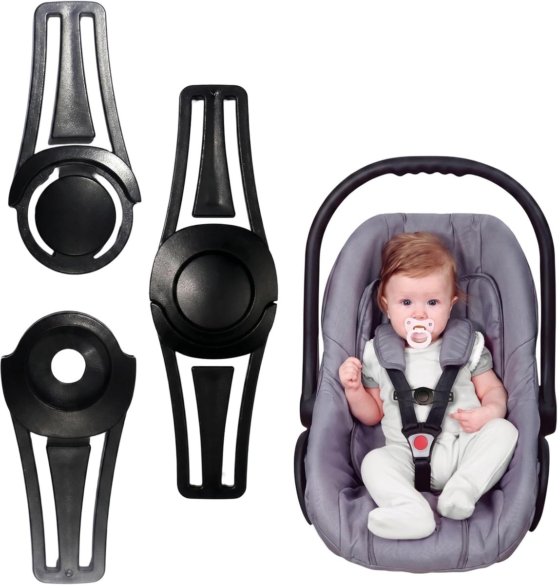 Set van 2 beschermers voor de gesp van het kinderzitje, veiligheidsclips voor de autogordel van autostoeltjes en - ShopVlot