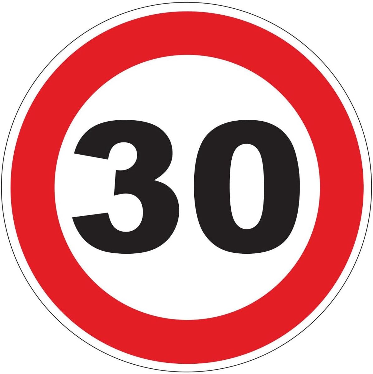Snelheidsbegrenzing, rode cirkel, tractor, zwaargewicht, snelheidsbegrenzing, vrachtwagen, 30 km/u, zelfklevend, 20 cm diameter