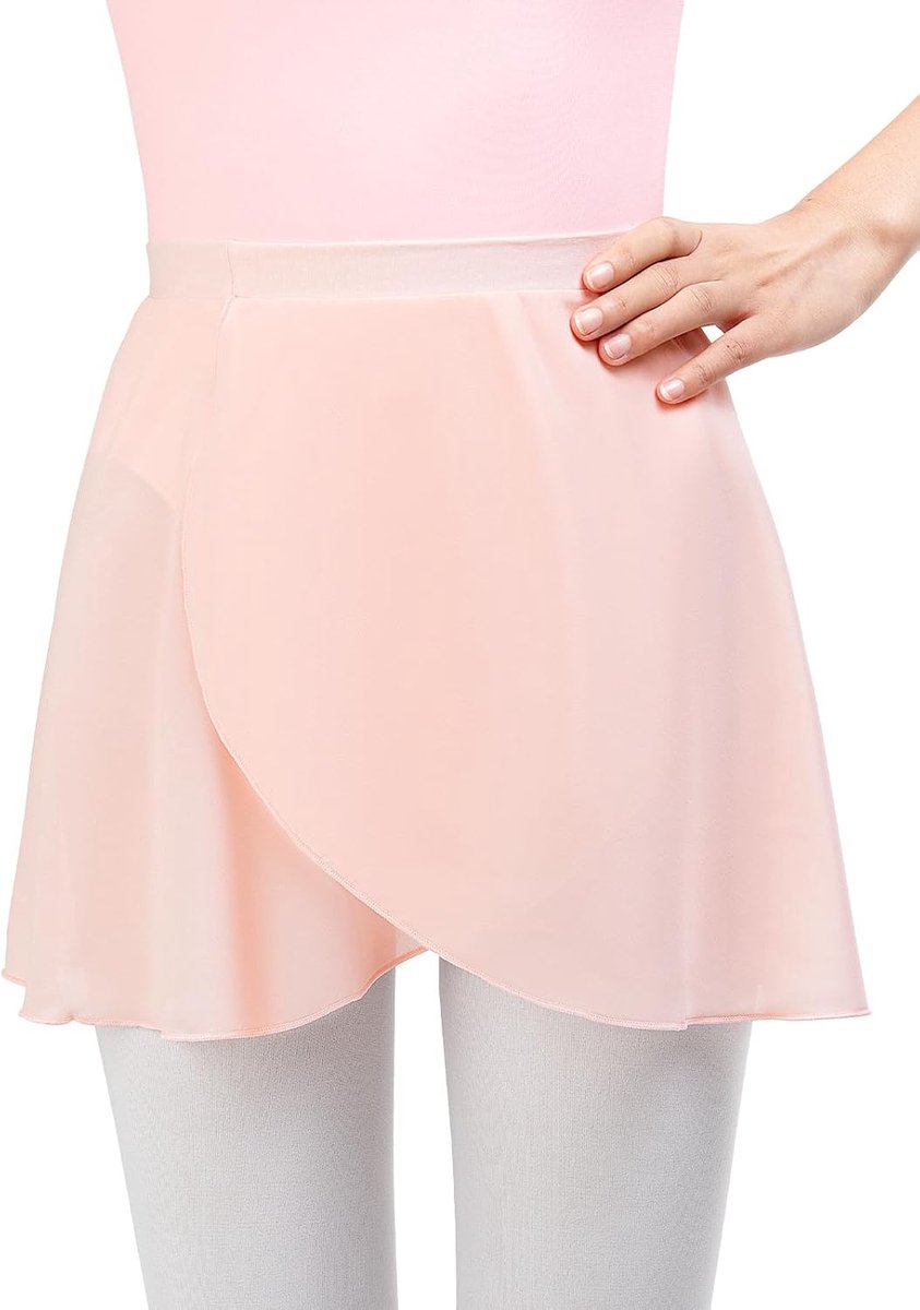 Rokken voor meisjes, chiffon, meisjes, dans, wikkelrok, pull-on-ontwerp