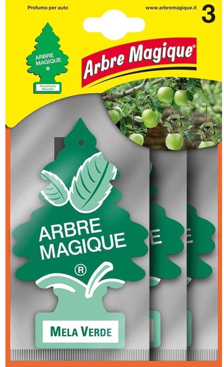 Auto-luchtverfrisser - groene appel, geur tot 7 weken, multipack (3 stuks)