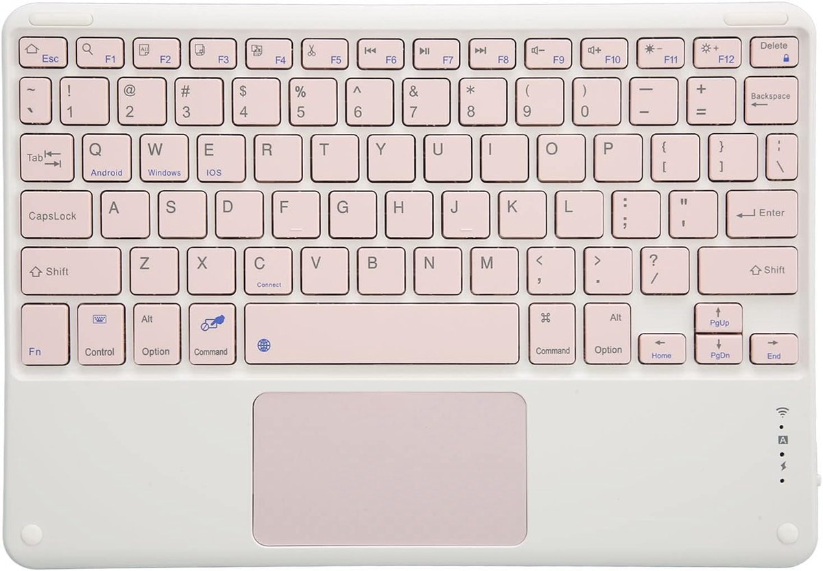Draadloos Bluetooth-toetsenbord met Ingebouwd Touchpad, Stil Ergonomisch Lichtgewicht Draagbaar Oplaadbaar Toetsenbord, voor Smartphones, Tablets, Laptops(Roze)
