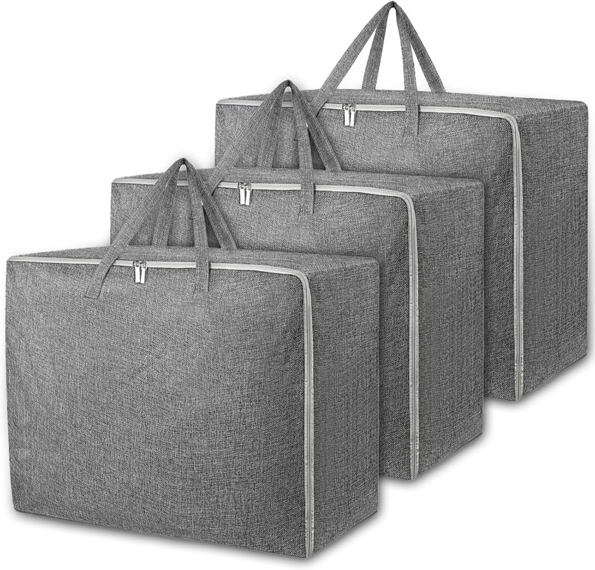 3 stuks opbergzakken, dekbedopbergzakken, kledingopbergzakken, met ritssluiting, waterdicht, voor dekbedden, wasgoed, kleding