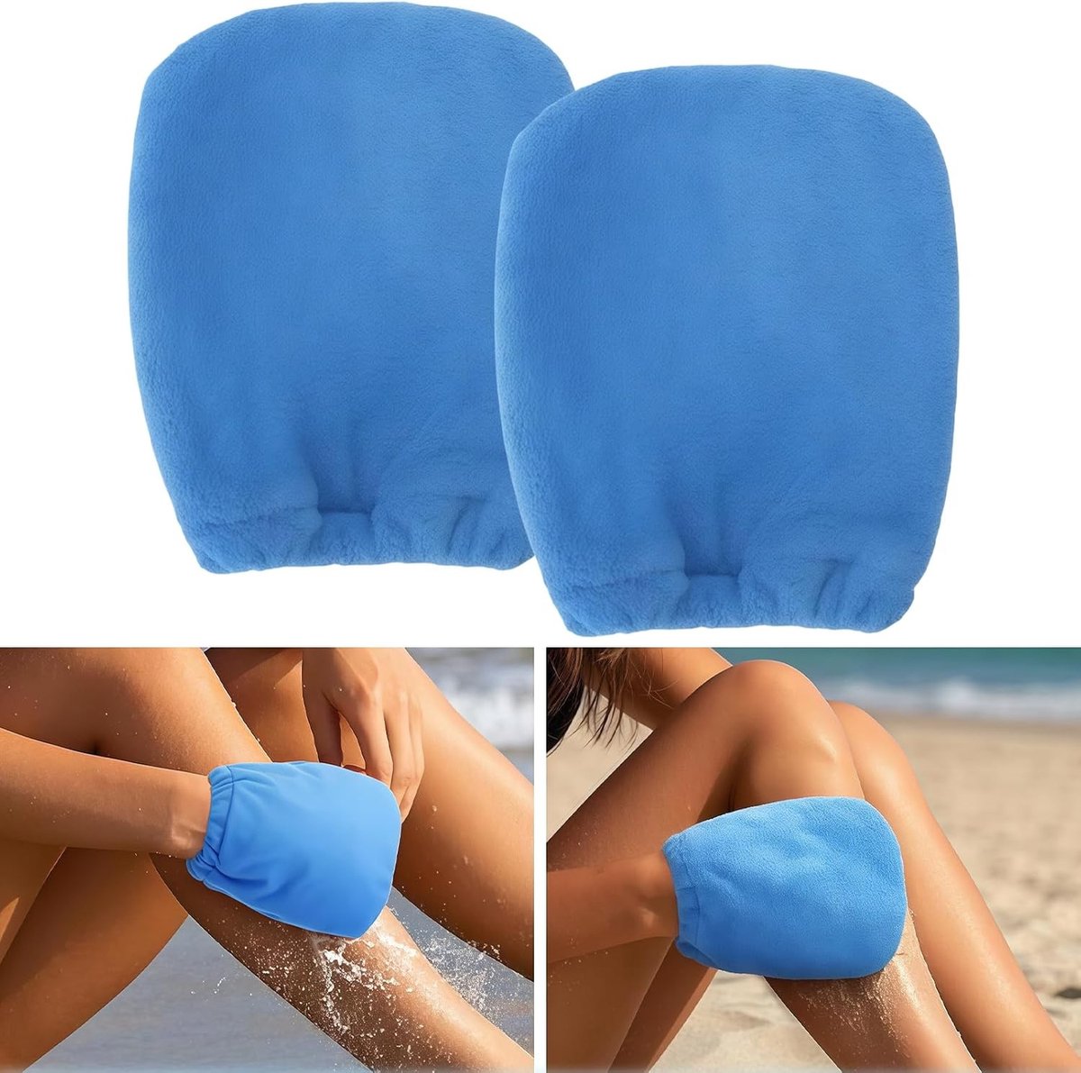 2 Stuks Zandverwijderaar voor op het Strand, Handschoenen voor Zand, Body Cleaner en Zandzak Houder voor Vakantie en Kamperen