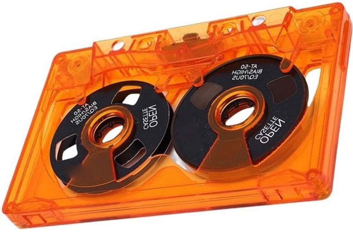 Cassettebandje - Audiotape - Om muziek op te nemen - Dynamisch visueel effect - 50 minuten - Metaal