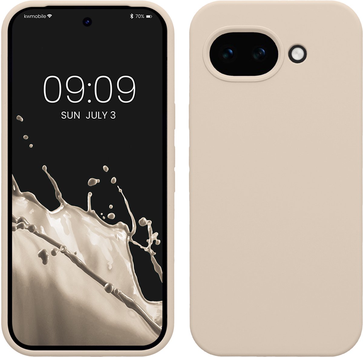 kwmobile telefoonhoesje geschikt voor Google Pixel 10a - Hoesje met siliconen coating - Smartphone case in crème