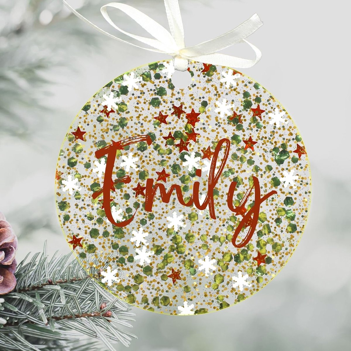 12 stuks 3 1/8 inch ronde acryl kerstspa, extra dik 3 mm acryl voor vinylprojecten voor tafelgerei voor bruiloften Cricut
