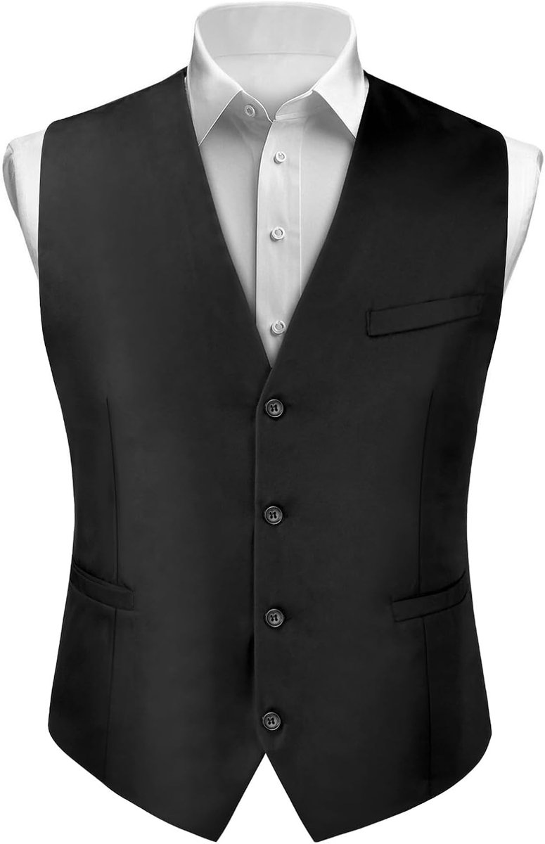 Herenvest, zwart vest met zak, elegant pak, bruiloft, feest, zakelijk