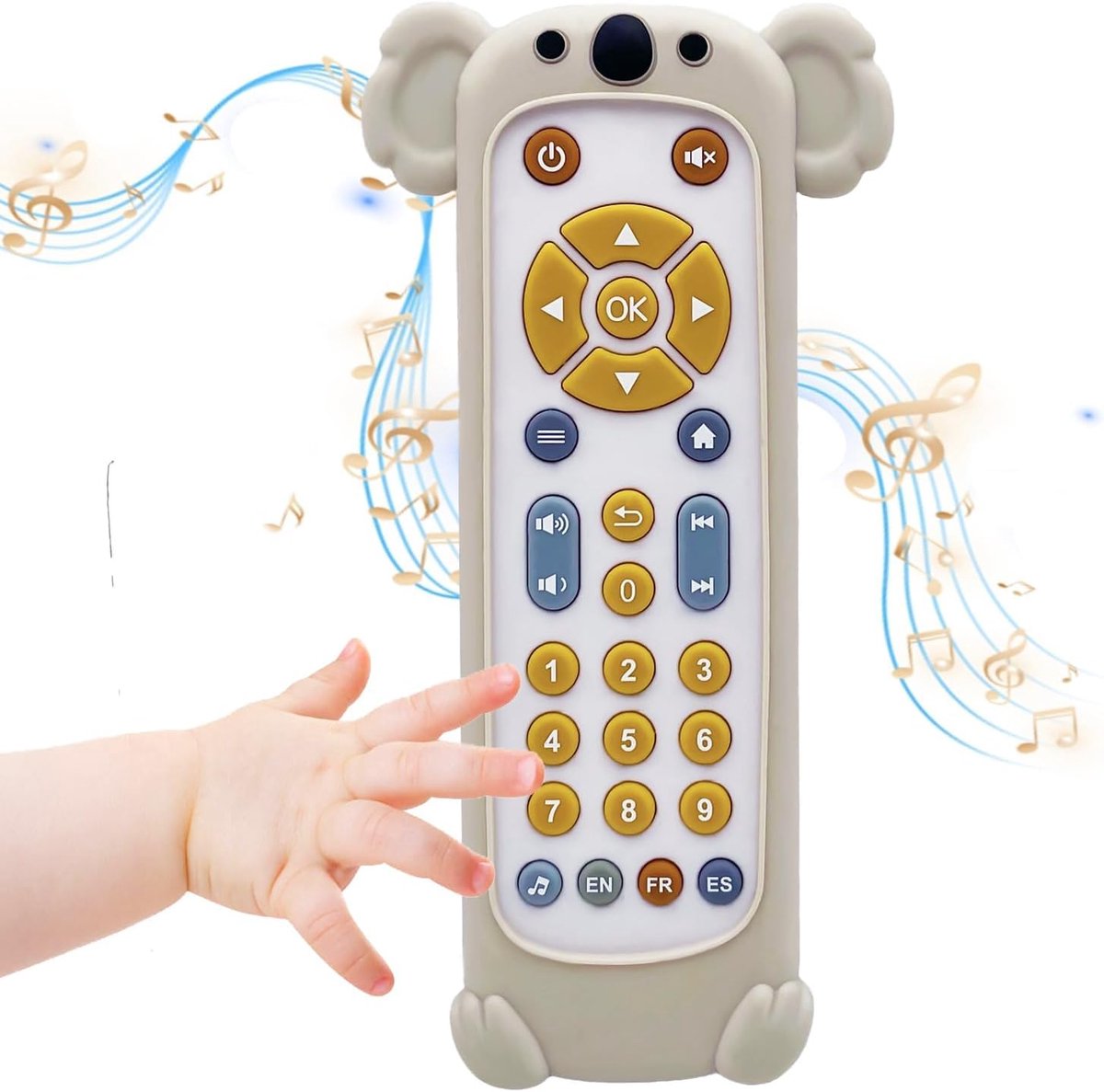 TV afstandsbediening speelgoed met licht en geluid, baby muzikaal realistisch afstandsbediening speelgoed voor peuters 6 9 12 18 maanden, vroeg pedagogisch muziekspeelgoed (koala)