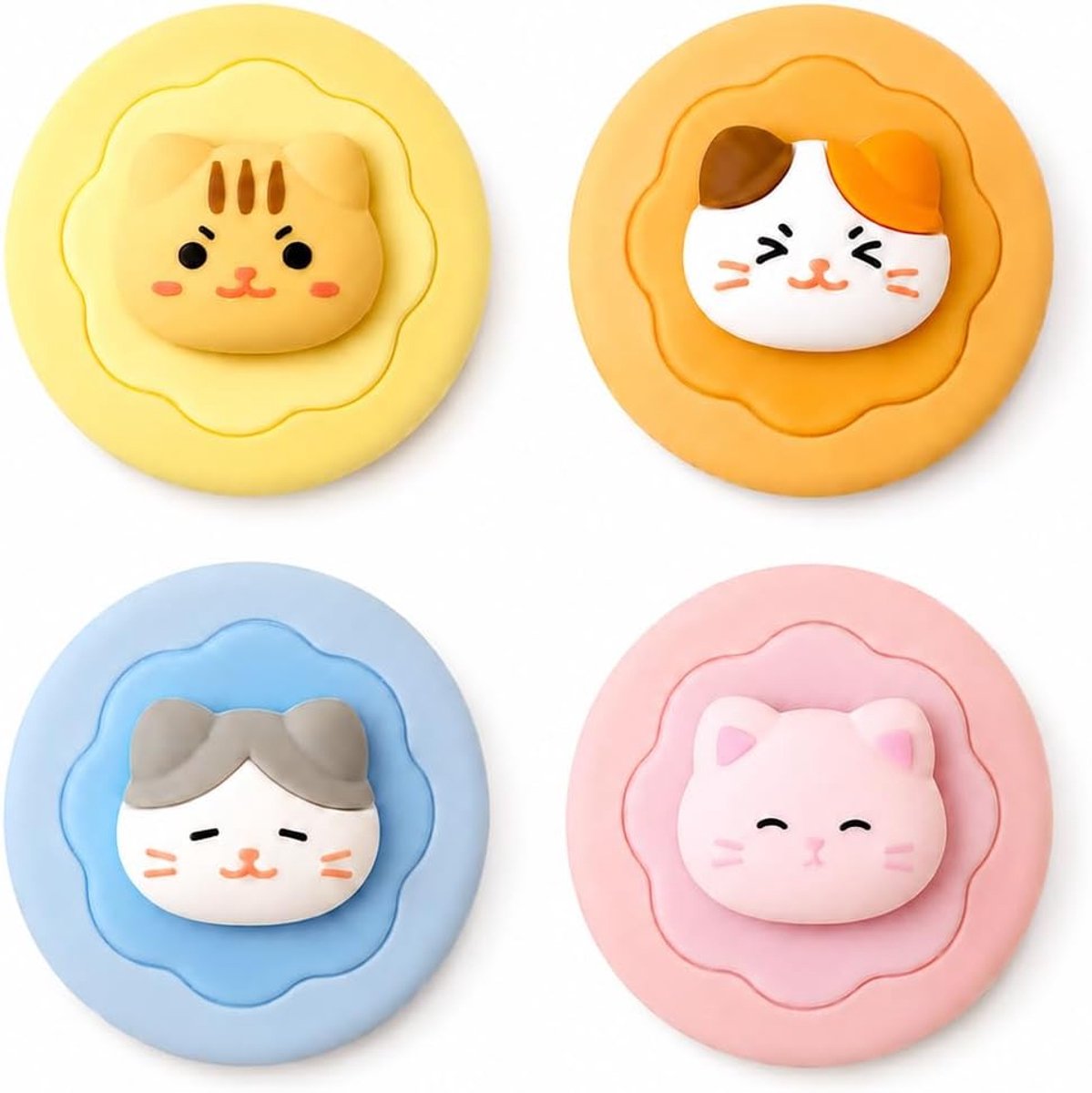 4 stuks gummen met schattig kattendesign, 2-in-1 gum voor gelpennen en potlood, Kawaii schrijfwaren voor school en - ShopVlot