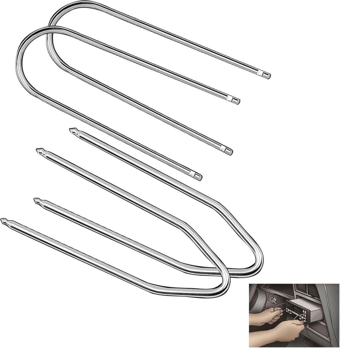 4pcs Car Radio Bracket Removal Instrument Wrench Car Radio Disassembly Tool Release Key Radio Universal Car Radio - ShopVlot