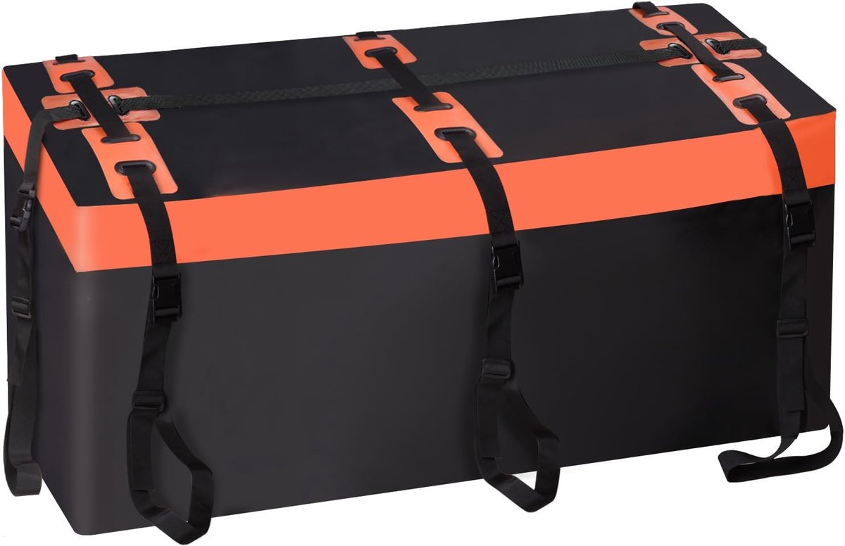 Dakkoffer auto, achterbox voor trekhaak, 566 liter, Pro 600D pvc, cargo rooftop box, waterdicht, scheurvast, opvouwbare bagagebox