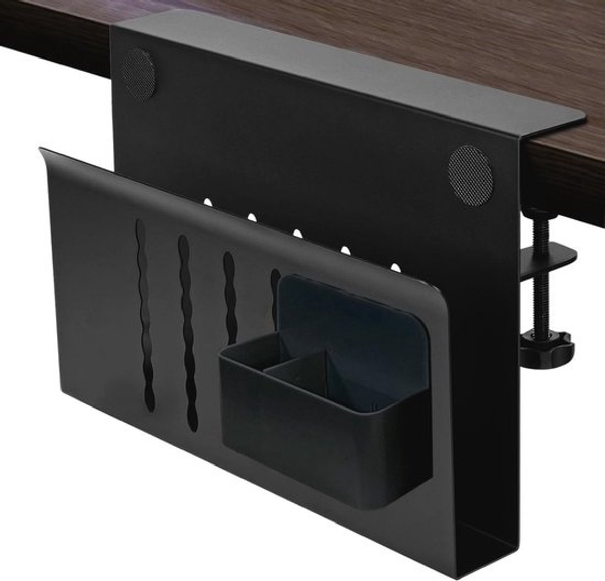 Zijopslag voor bureau - onderbouw-pc-houder en bureau-organizer - met kabelsysteem
