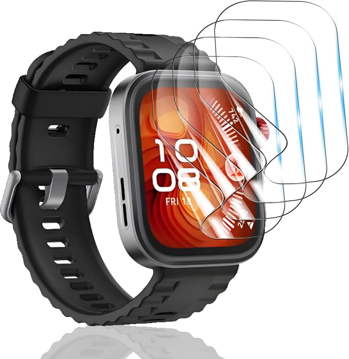 Beschermfolie voor Huawei Watch Fit 4 Pro [4 stuks], helder HD zachte hydrogelfolie, luchtbelvrij, krasbestendig, 3D Full Cover displaybeschermfolie voor Huawei Watch Fit 4 Pro