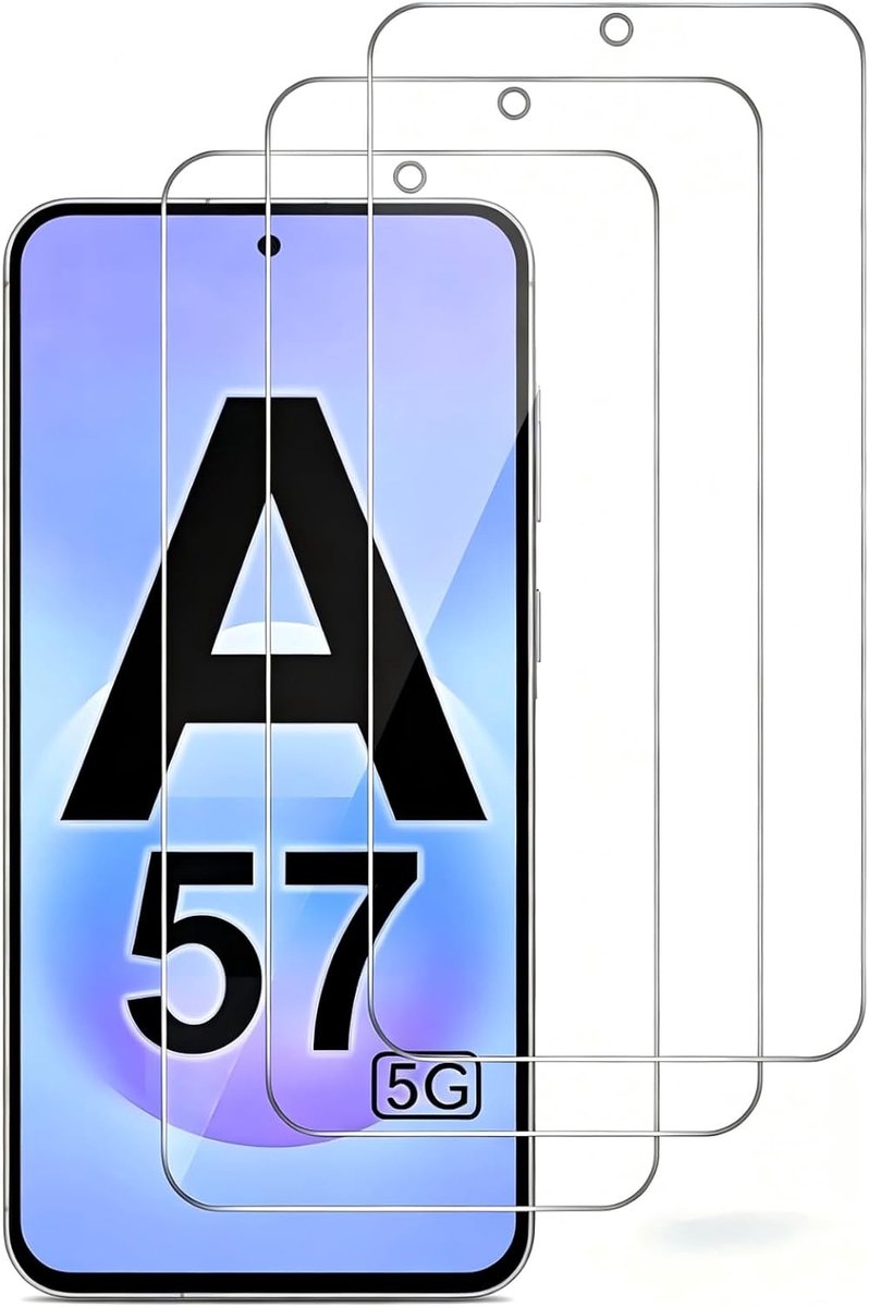 Screen Protector voor Samsung Galaxy A57, 3 stuks pantserbescherming glasfolie, Beschermglas Anti-kras, Gerhard Glas 9H