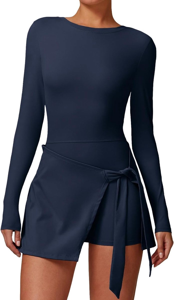 Tennisjurk voor dames, mouwloos, sportjurk, golfjurk met zakken
