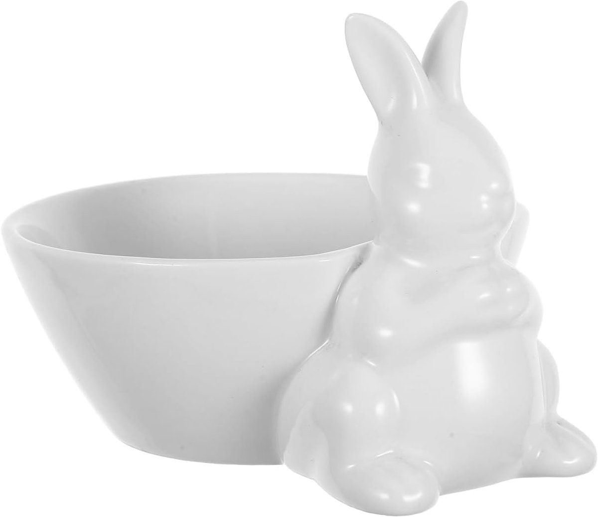 Iplusmile Keramische dessert-fruitschaal in hazenvorm, schattige serveerschaal voor pudding, fruitsalade en mueslikom, magnetron- en koelkastbestendig, geschikt voor keuken, picknick, familiefeesten