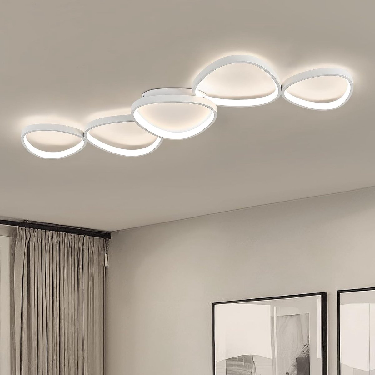 Plafondlamp Modern Afgeronde Driehoeken Wit voor Woonkamer